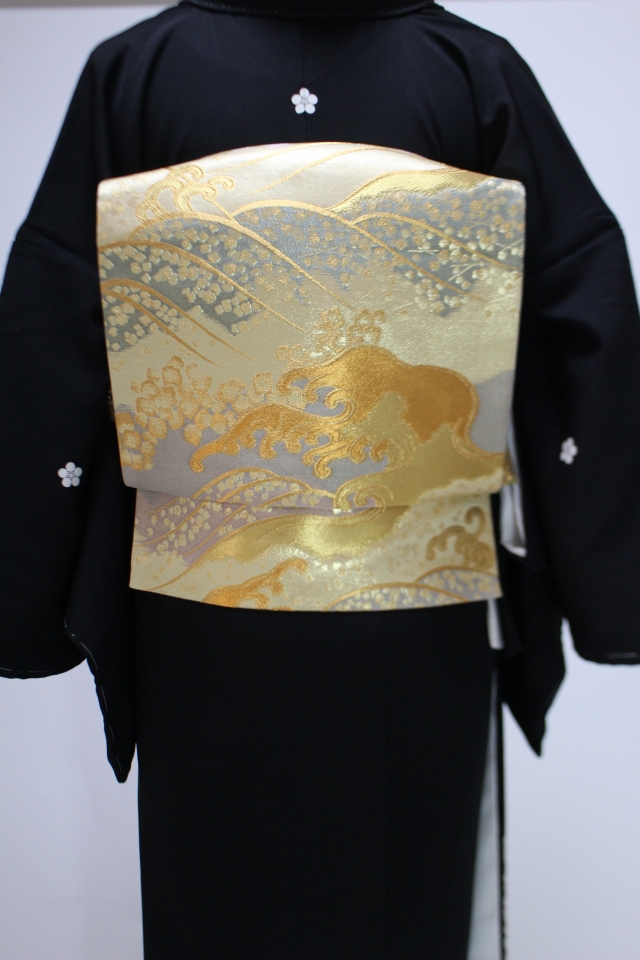 出張着付け西宮の帯単品レンタル　TO-3  ￥１０,000フォーマル波濤文　正絹袋帯